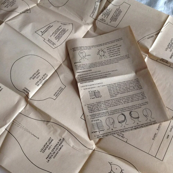 Dollcraft Pattern # 102 Vintage 1982 Candy Family Lollipop Lucy Biscuit Rag Doll - Picture 6 of 6